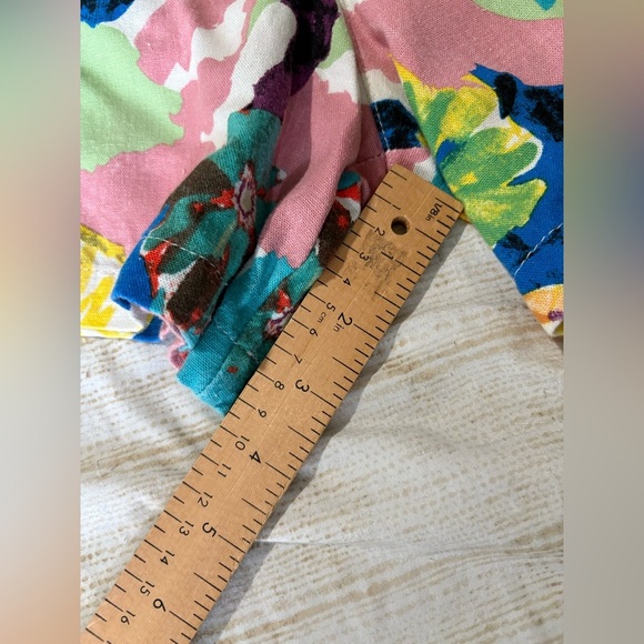 Hester & Orchard linen blend floral shorts size large pull on vacation summer - Picture 3 of 8